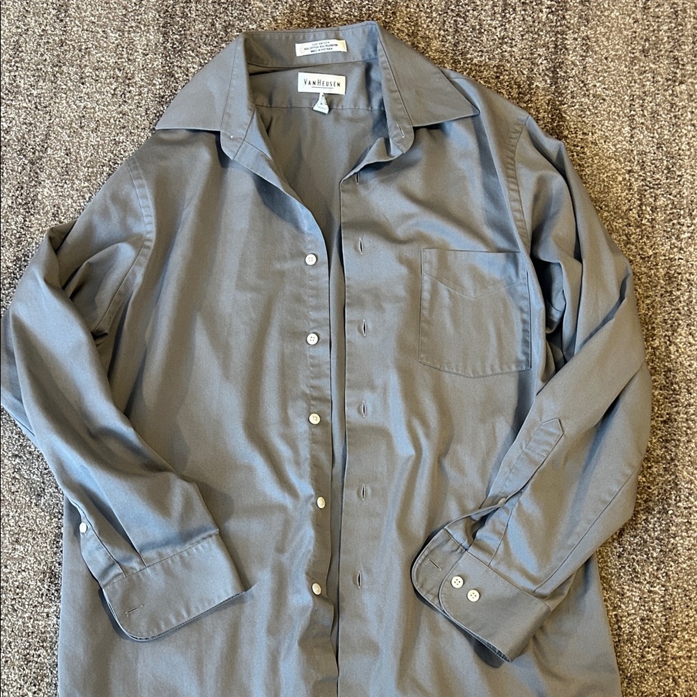 Van Heusen Lux Sateen Gray Shirt